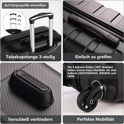 COOLIFE Koffer Set 2tlg. – Hartschale, TSA-Schloss, Zitronengelb