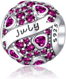 Symretie Damen Geburtsstein Anhänger 925 Sterling Silber Birthstone
