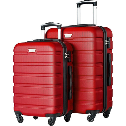 COOLIFE Koffer Set 2tlg. (S+M) – Hartschale Rot mit TSA-Schloss