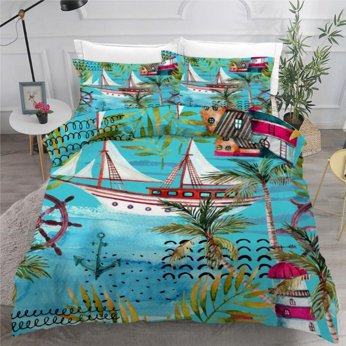 Anker 3teilig Bettwäsche Set 200x200 cm Mikrofaser