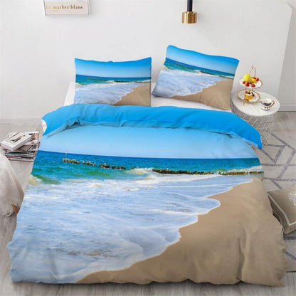 3teiliges Ozean-Bettwäsche-Set 220x240 cm Mikrofaser