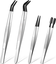 Präzisionspinzette 4PCS mit Gummispitzen Edelstahl für Kunsthandwerk