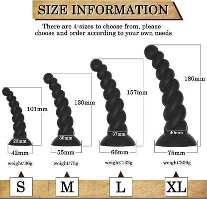 Analplug Dildo Saugnapf Schwarz Analkette Analspielzeug XL
