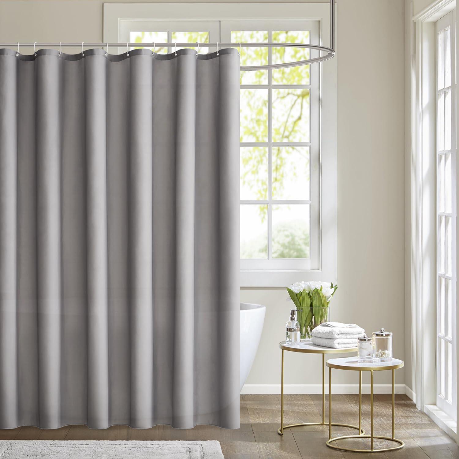 Duschvorhang 180x200cm Grau Wasserdicht Anti-Schimmel