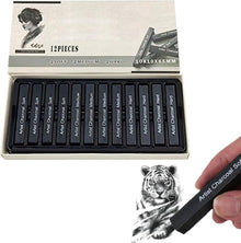 Gepresste Zeichenkohle Set Sketch 12 Stück Schwarz