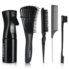 Haarbürste mit Entwirrbürste, Sprühflasche & Toupier Bürste Set