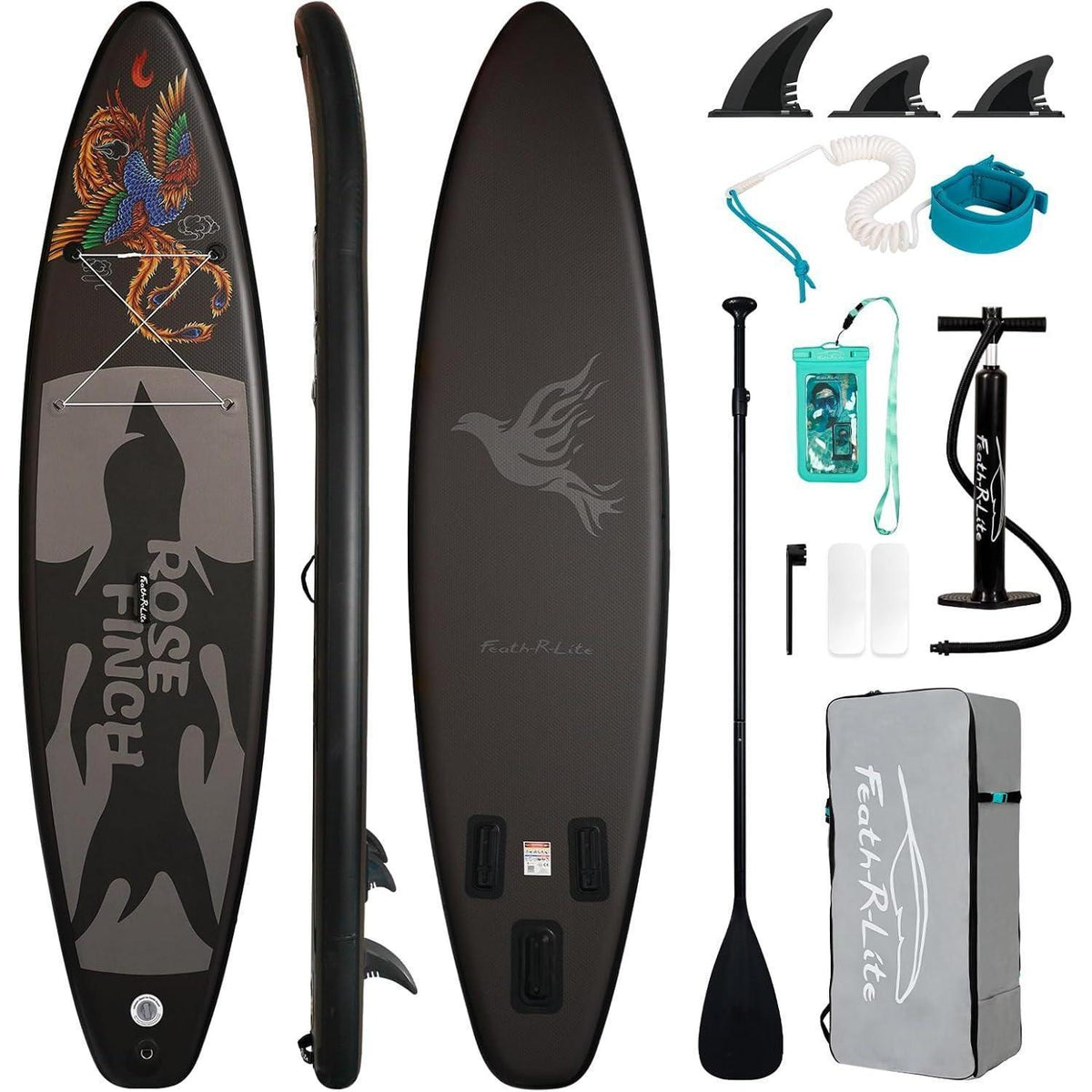 Aufblasbares SUP Board Allround mit Zubehör, Grau