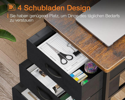 ODK Schreibtisch L Form 160x80x84.7cm mit Monitorablage und Ladestation