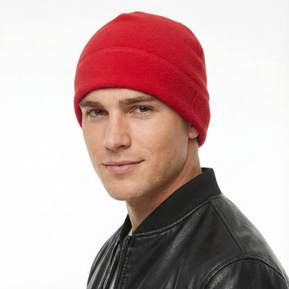 Winter Mütze Fleece Beanie Damen Herren Unisex Rot