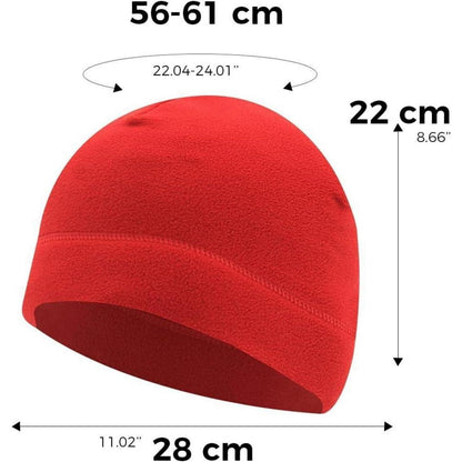 Winter Mütze Fleece Beanie Damen Herren Unisex Rot