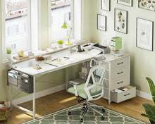 ODK Eckschreibtisch Weiß L-Form 160x80x84.7cm mit Stauraum