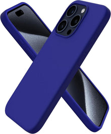 Silikonhülle für iPhone 15 Pro 6,1 Zoll flüssiges Silikon Klein Blau