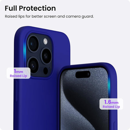 ORNARTO iPhone 15 Pro Silikon Hülle - 6,1 Zoll - Kratzfest - Stoßfest - Klein Blau
