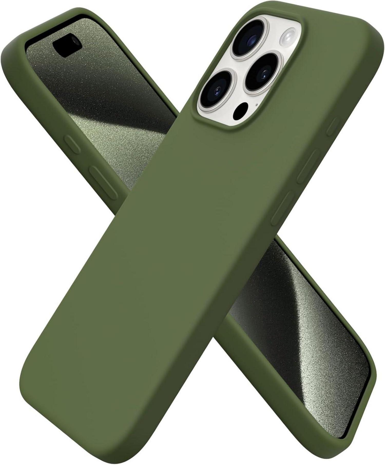 Hülle für iPhone 15 Pro Silikon 6,1 Zoll flüssig Zeder Grün