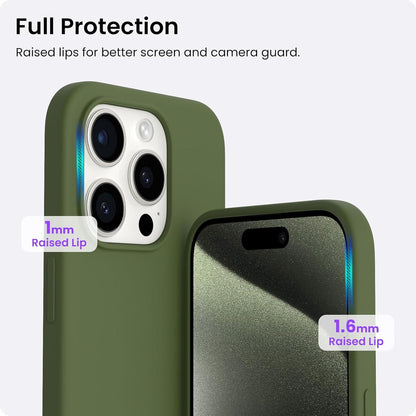 iPhone 15 Pro Hülle Silikon flüssig 6,1 Zoll Kratzfeste Schutzhülle Zeder Grün