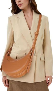TIAASTAP Halbmond PU Leder Tasche Damen Schultertasche