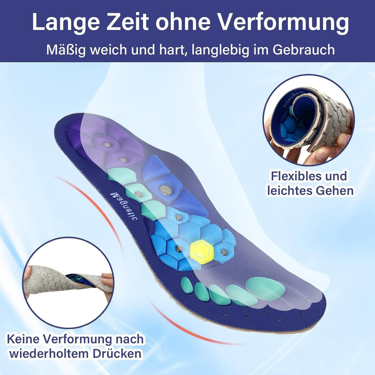 Magnetische Einlegesohlen Akupressur-Massage Fußschmerzen Müdigkeit Entspannung