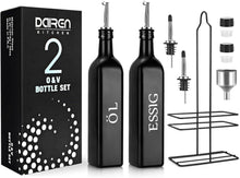 Öl und Essig Spender Flasche 500ML Glas-Set mit Caddy Halter