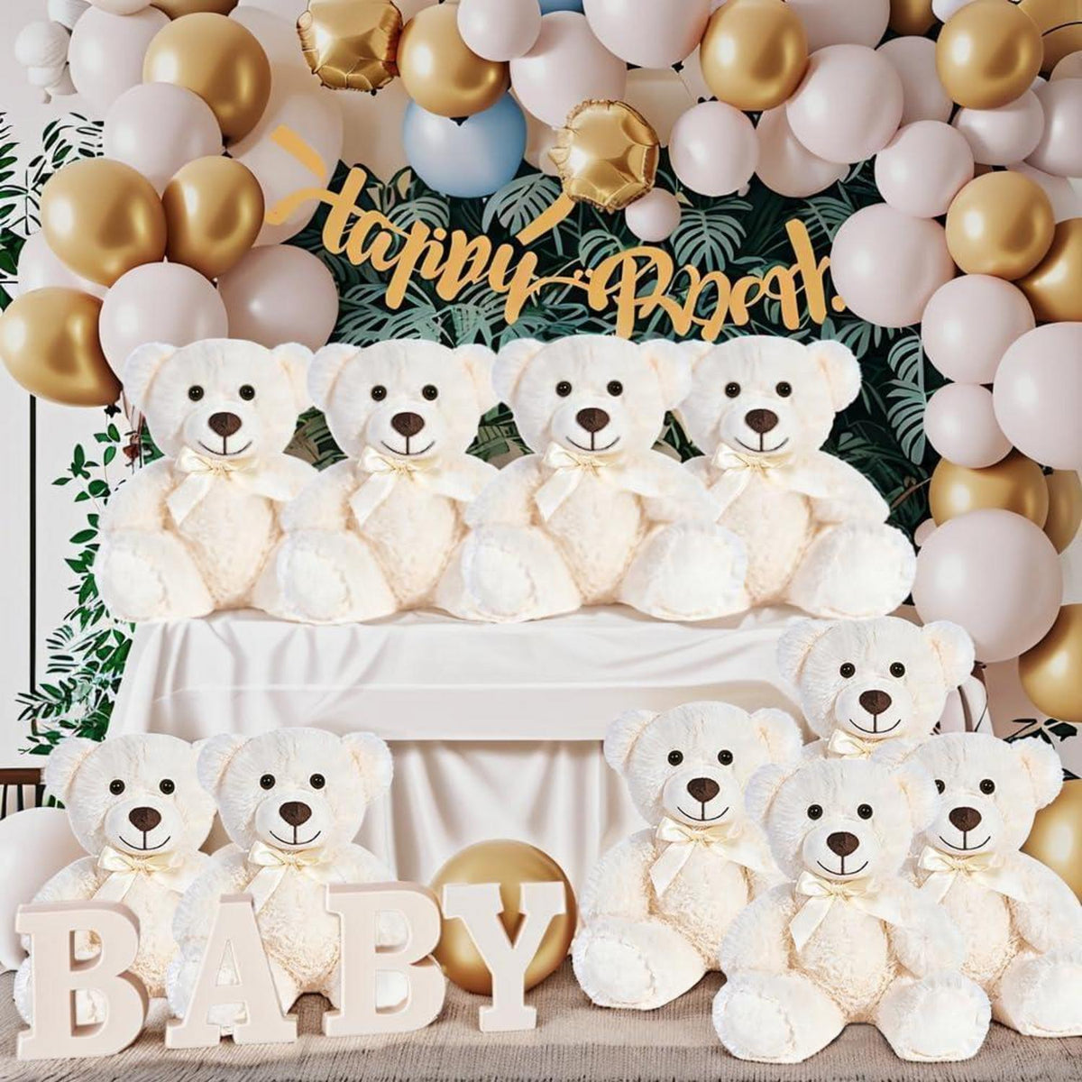 13,5 Zoll Teddybär Plüschtier - 10er Set Weiß