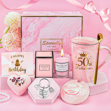 Geschenkset 50. Geburtstag Frau | Rosa mit Tasse & Wellness