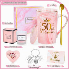 Geschenkset 50. Geburtstag Frau | Rosa mit Tasse & Wellness