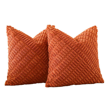 Kordsamt Kissenbezüge 2er Set – Rost, 45x45 cm