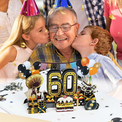 Joyoldelf 3D Pop Up Geburtstagskarte 60 | 1964 Jahrgang Geschenk
