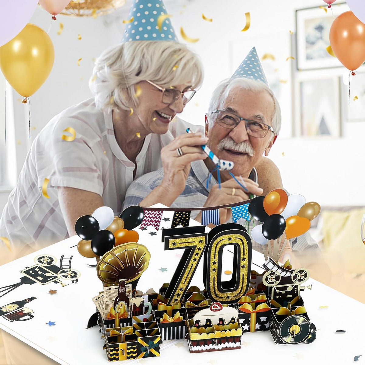 70. Geburtstagskarte 1954 Jahrgang Pop Up 3D Grußkarte Umschlag
