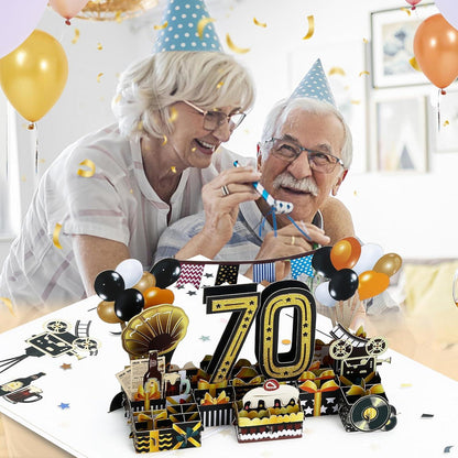 70. Geburtstagskarte 1954 Jahrgang Pop Up 3D Grußkarte Umschlag