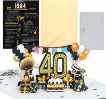 Joyoldelf 3D Pop Up Geburtstagskarte 40 Jahr 1984 Vintage