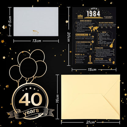 Joyoldelf 3D Pop Up Geburtstagskarte 40 Jahrgang Geschenk Umschlag