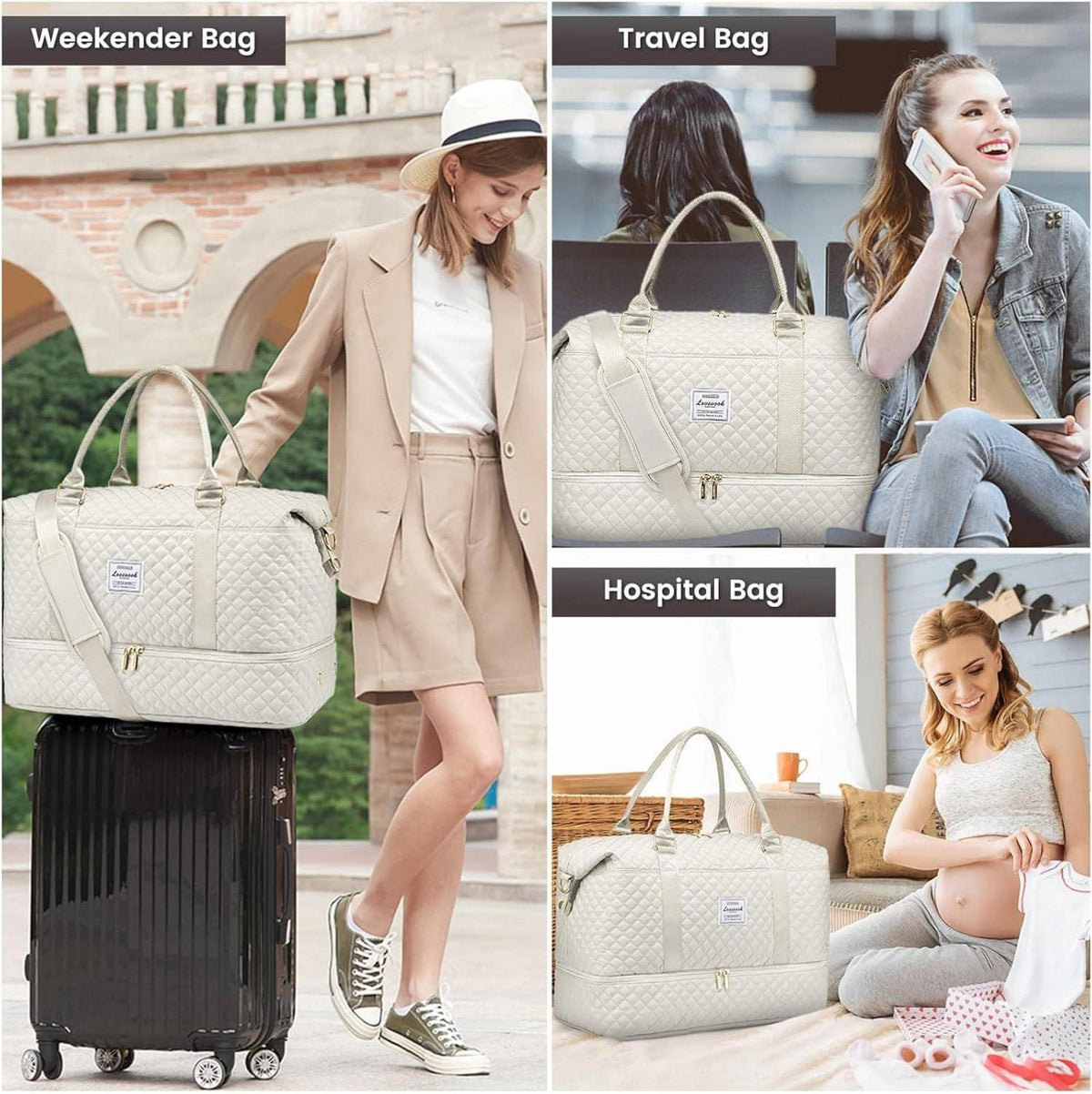 Sporttasche Damen Reisetasche Groß mit Nassfach & Schuhfach