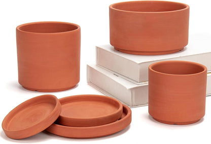 Terrakotta Tontöpfe 3er Set Sukkulenten Pflanztöpfe