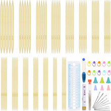 Bambus Stricknadeln Set 75-tlg. Doppelspitzen Strickzubehör 20cm