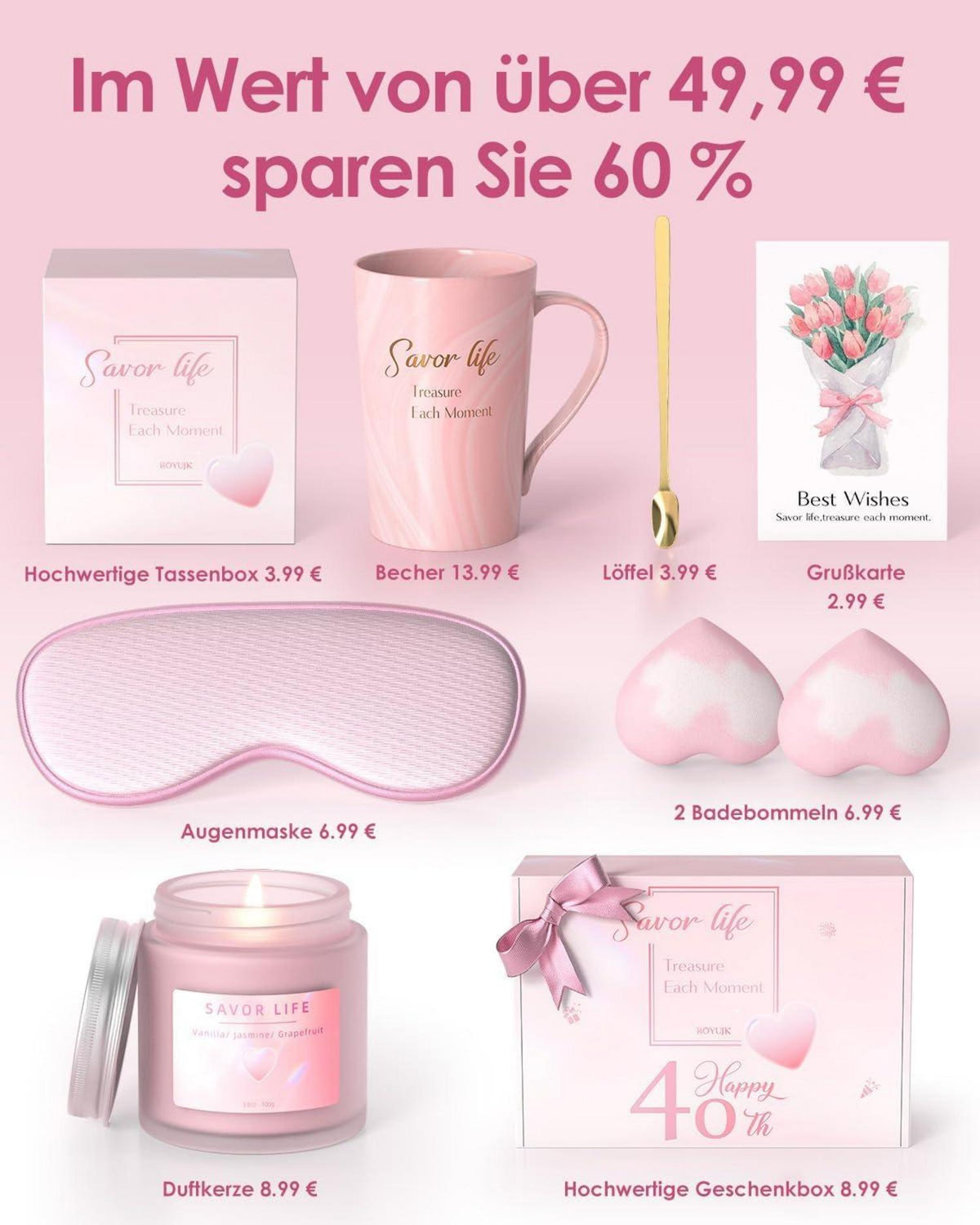 Geschenkset für Frauen Geburtstag 40 Weihnachten Limited Edition