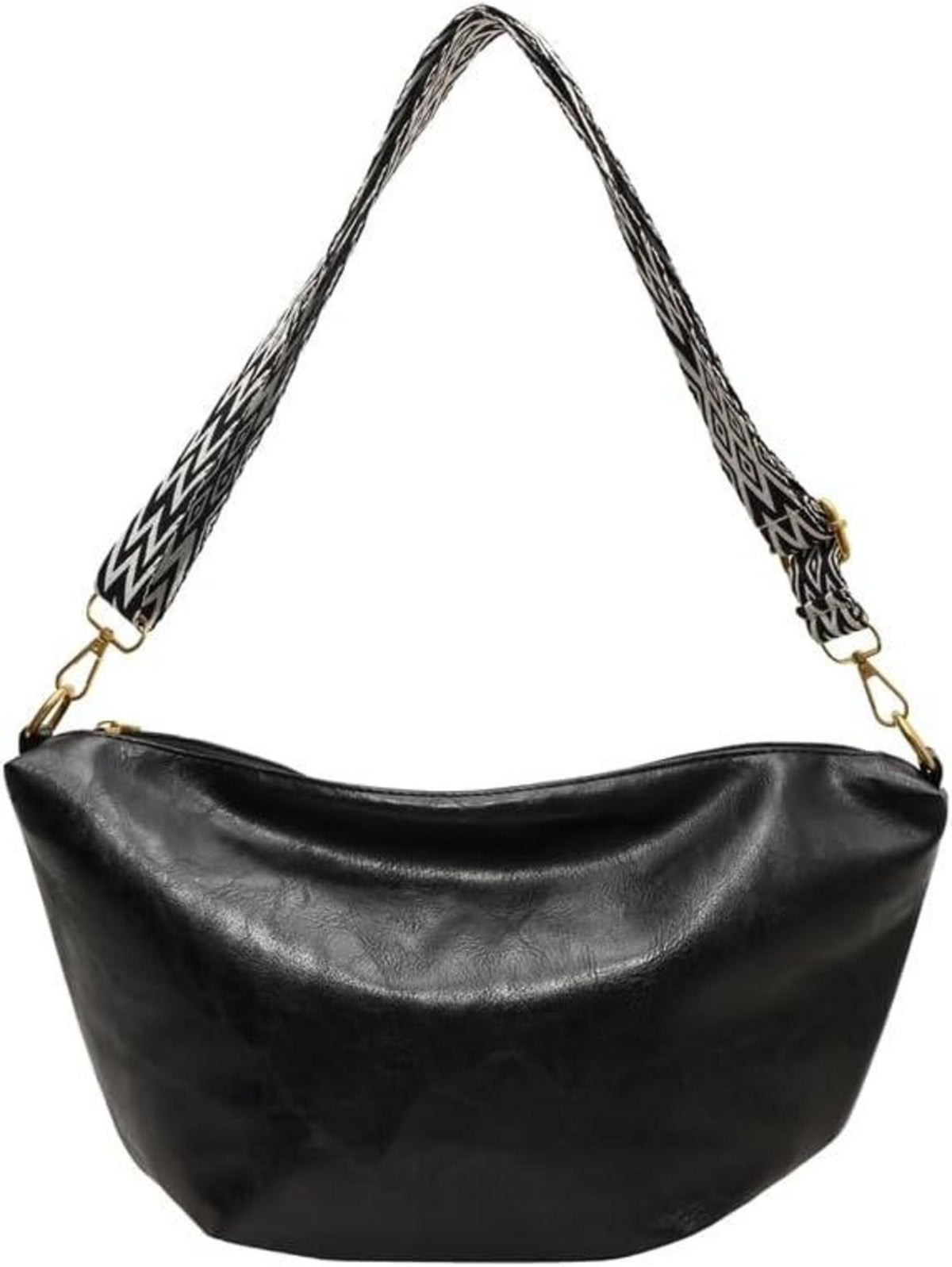 Weiche-Leder Umhängetasche Groß Crossbody Vintage Schwarz