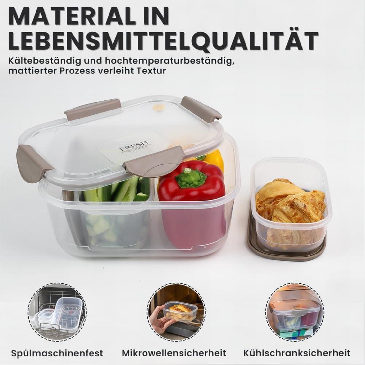 Bugucat Vorratsdose mit Deckel 2400ML, Stapelbar, 5er Set