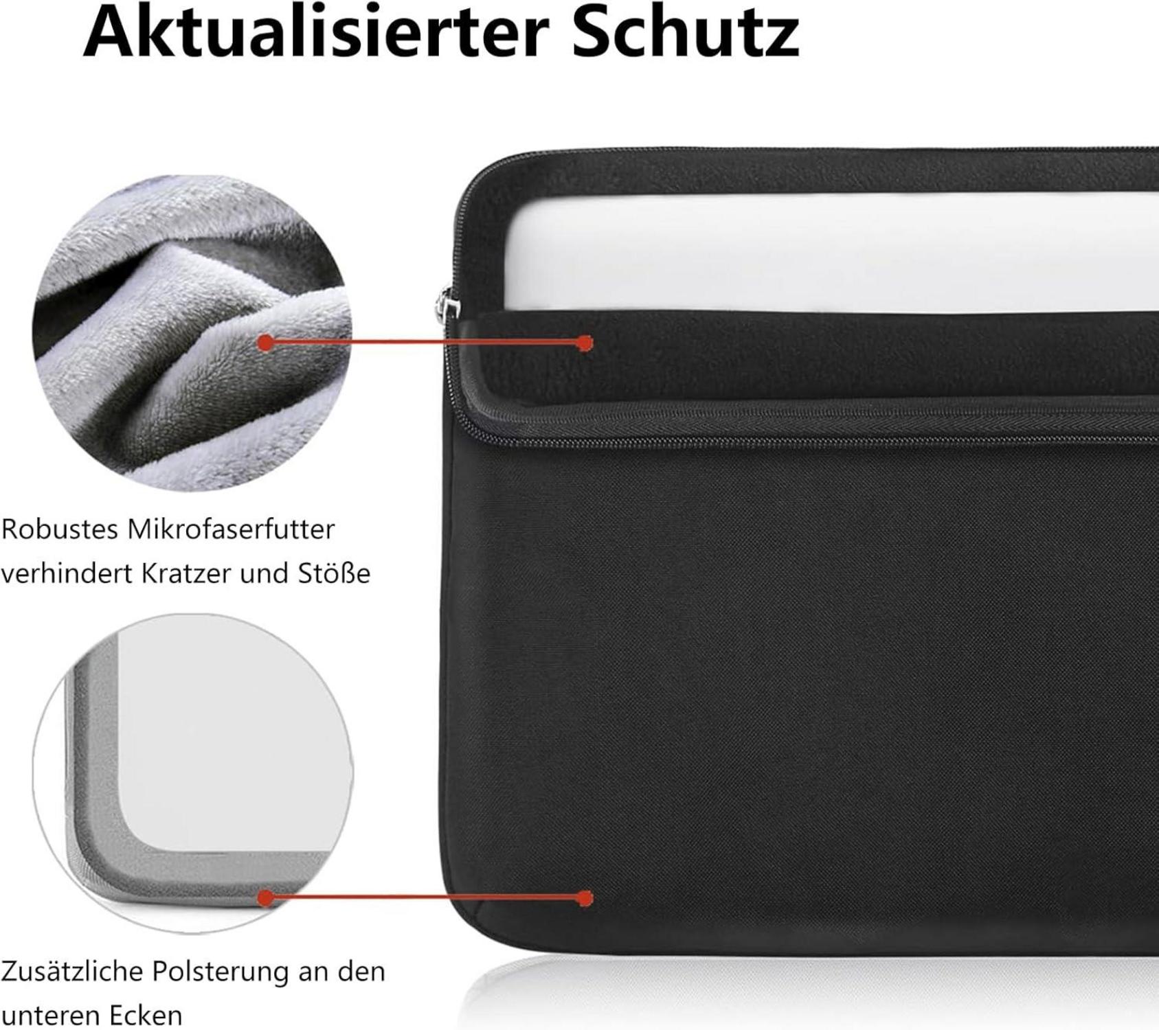 Laptophülle 15 Zoll MacBook Air 15 Tasche Schwarz 360°Schutz Voova