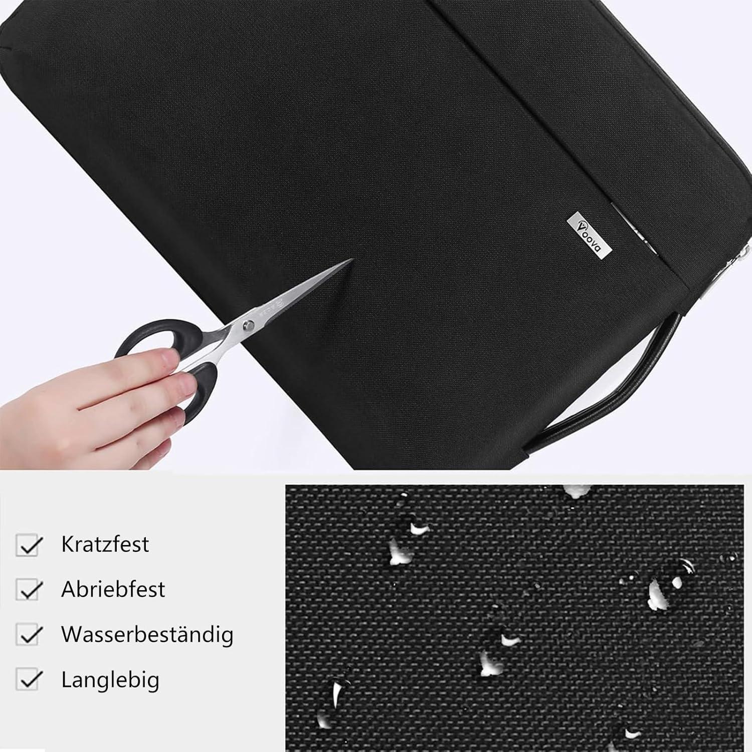 Voova Laptophülle 15 Zoll, MacBook Air M2 A2941 2023, Microsoft Surface Laptop 5/4/3, Schwarz
