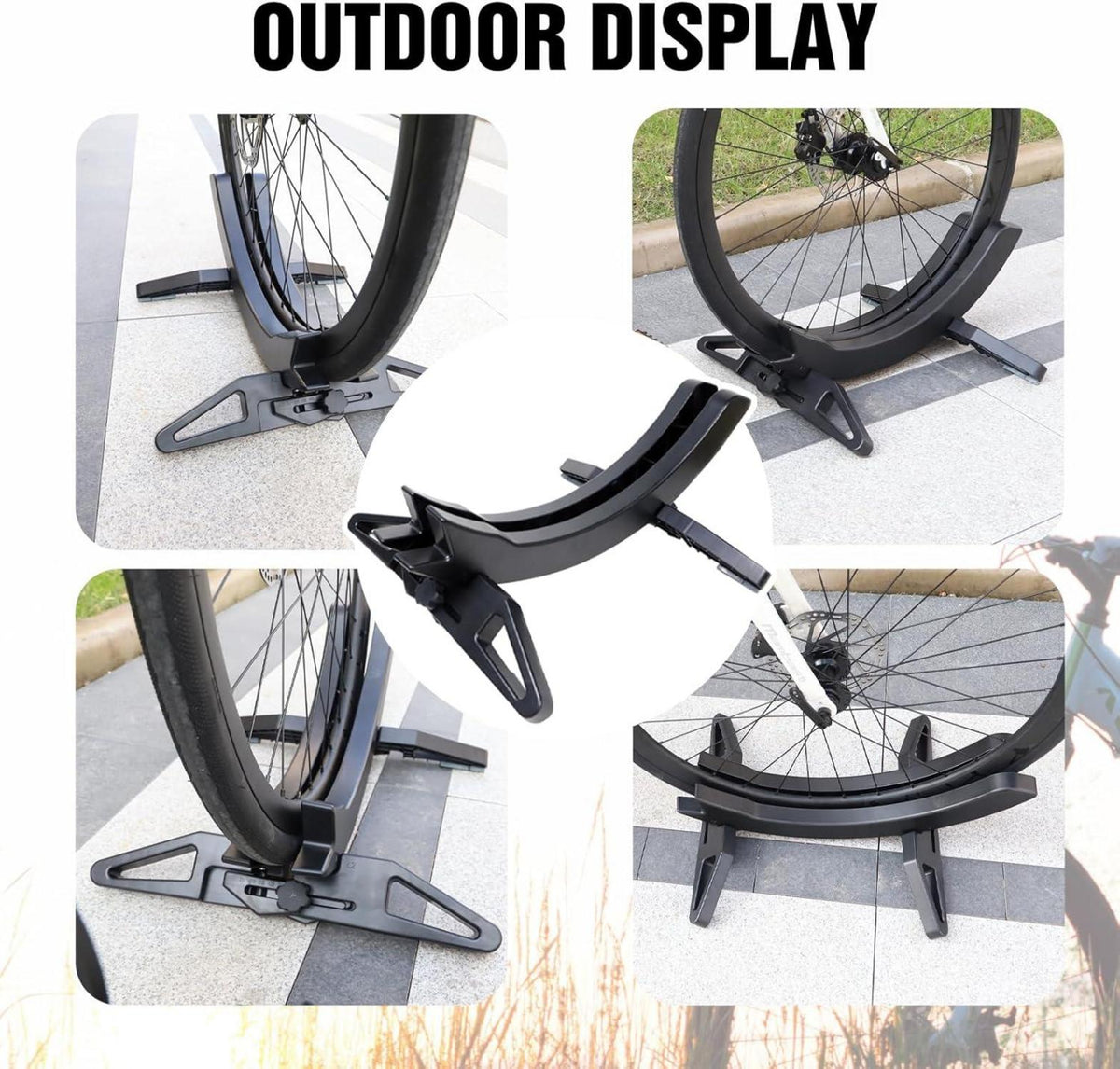 Fahrradständer verstellbar für Reifenbreite 26–80mm Schwarz