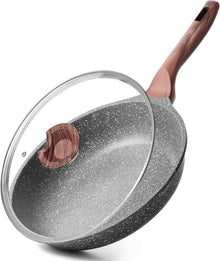 24cm Induktion Bratpfanne mit Deckel und Granit Beschichtung
