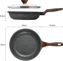 24cm Induktion Bratpfanne mit Deckel und Granit-Beschichtung