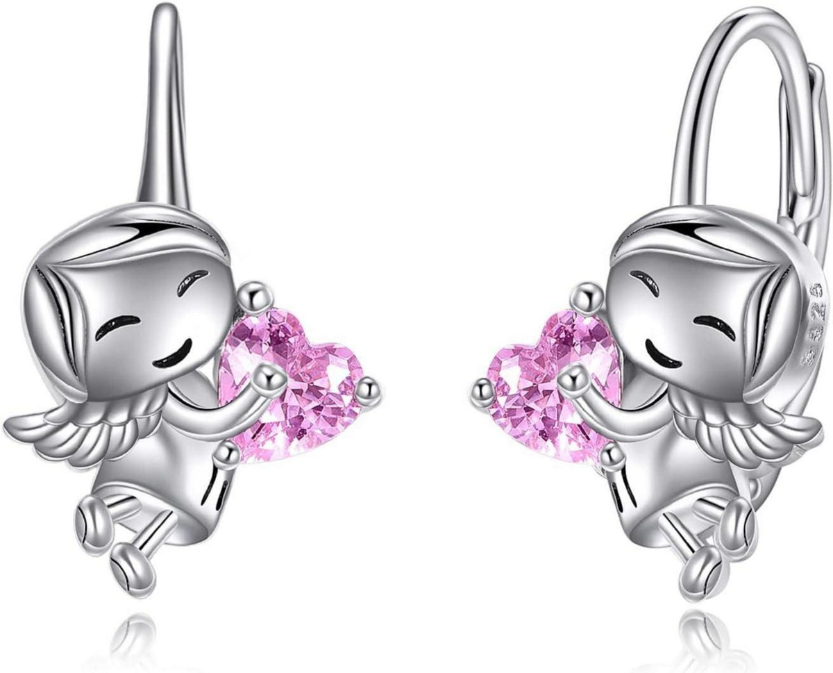 Einhorn Faultier Katze Mädchen Creolen Ohrringe 925 Silber Rose