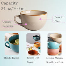 Groß Keramik Kaffee Tee Tasse Beige 700 ml Henkel