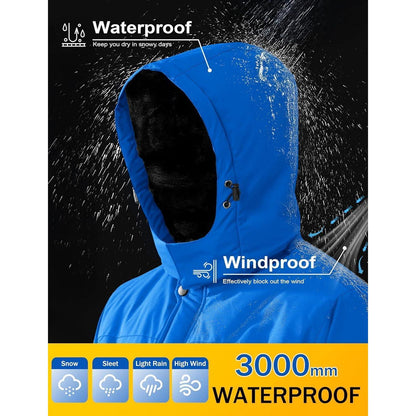 Herren Skijacke wasserdicht warm gefüttert blau XL