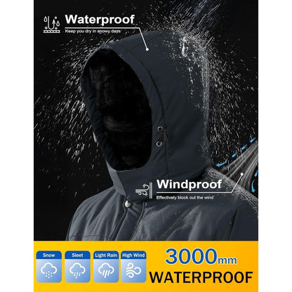 Herren Skijacke Wasserdicht & Warm – Dunkelgrau 3XL