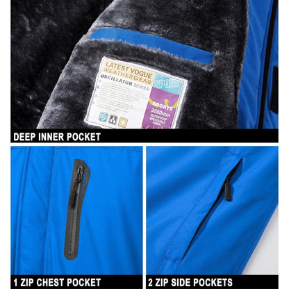Herren Skijacke Wasserdicht & Warm – Blau
