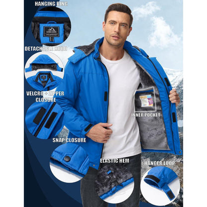 Herren Skijacke Wasserdicht & Warm – Blau