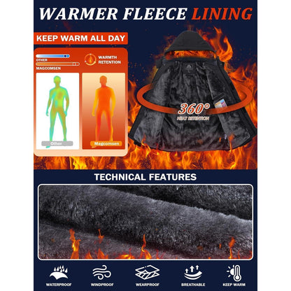 Herren Skijacke Wasserdicht & Warm – Schwarz
