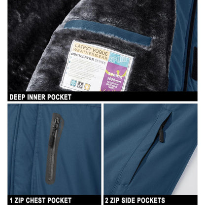 Herren Skijacke Wasserdicht & Warm – Dunkelblau